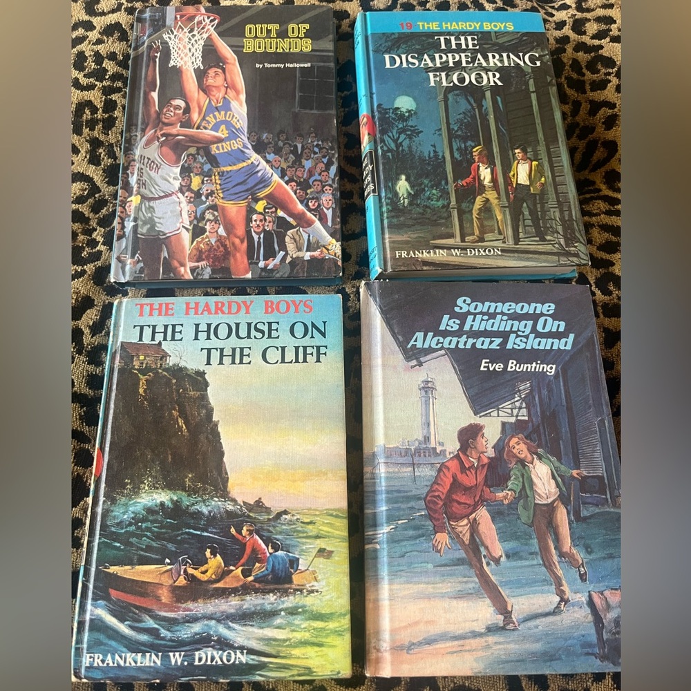 Set Of 4 Vintage The Hardy Boys and Just For Boys Books